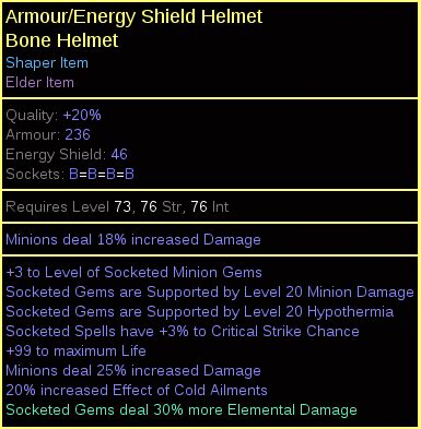 Lich Queen Skeleton Summoner Gear, Jewels & Flasks .